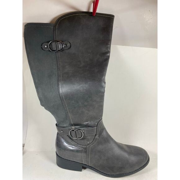 Karen Scott Women's Gray Buckle Accent Leandraa Riding Boot 9.5 - Picture 1 of 10